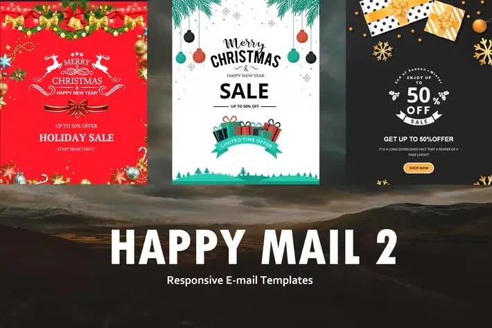 Happy Mail 2 – Christmas Email Templates Set + Online Access