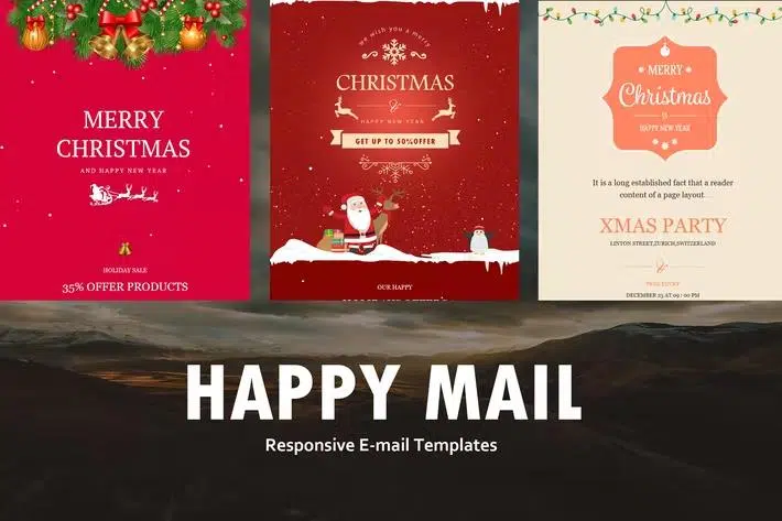 Happy Mail – Christmas Email Templates set + Online Access