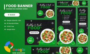 Healthy Fresh Food Google Adwords HTML5 Banner Ads