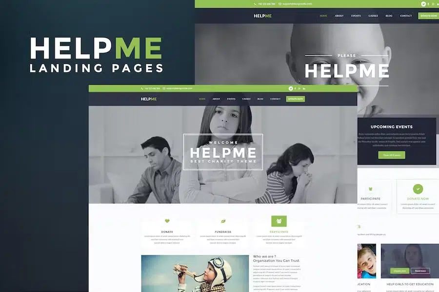 HelpMe – Nonprofit Landing Page Template With Page Builder