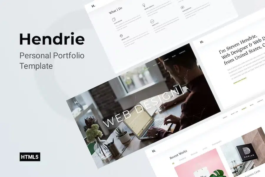 Hendrie – Personal Portfolio HTML Template