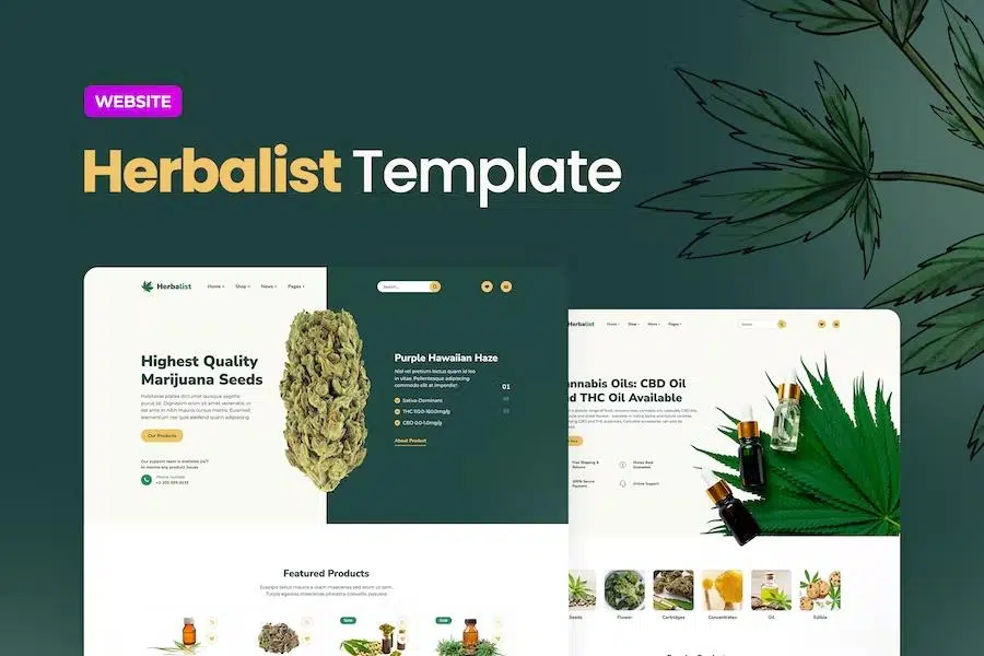 Herbalist – Medical Marijuana Store Website Template