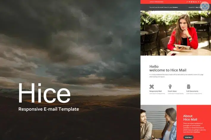 Hice Mail – Responsive E-mail Template + Online Access + Mailster + MailChimp