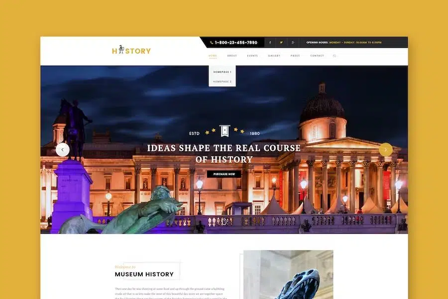 History- Museum & Exhibition HTML Template