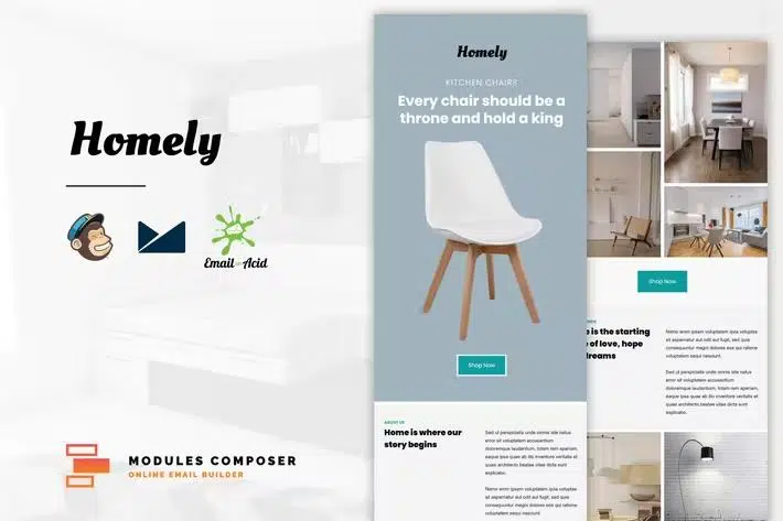 Homely – E-Commerce Responsive Furniture and Interior design Email with Online Builder