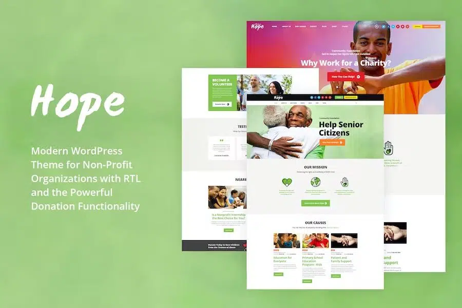 Hope – Non-Profit, Charity & Donations WordPress Theme + RTL