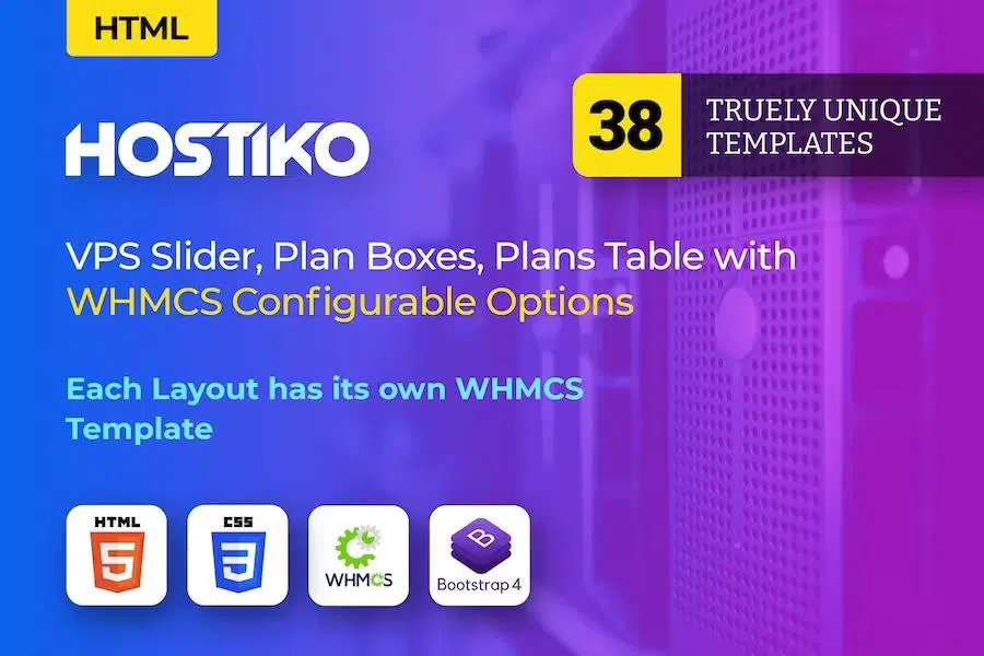 Hostiko – Hosting HTML & WHMCS Template With Isometric Design