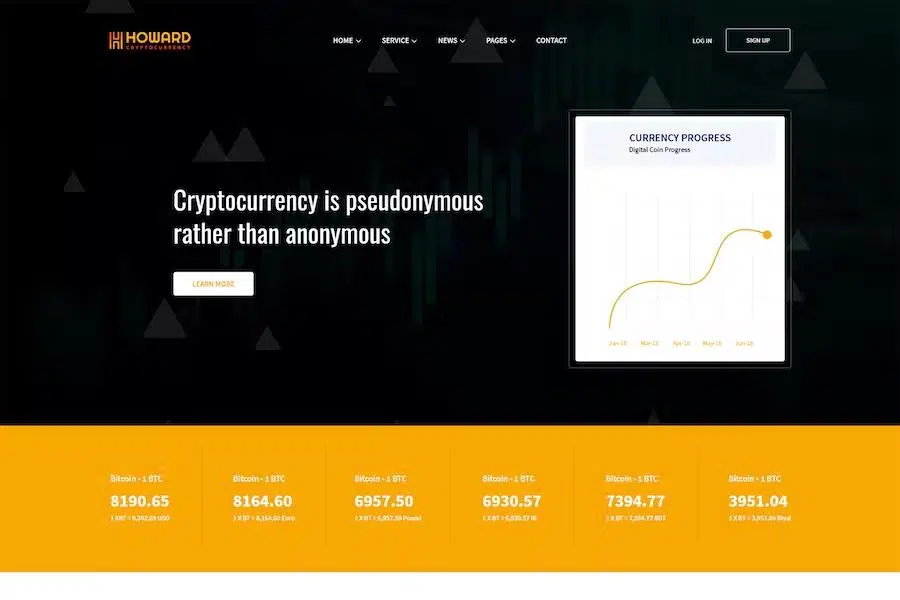 Howard – React JS Crypto Currency Template