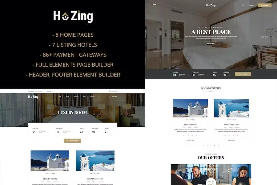 Hozing Hotel Booking WordPress Theme