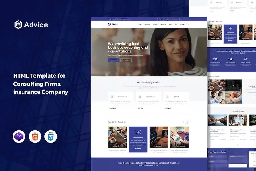 iAdvice – Business Consulting and Professional Services HTML Template