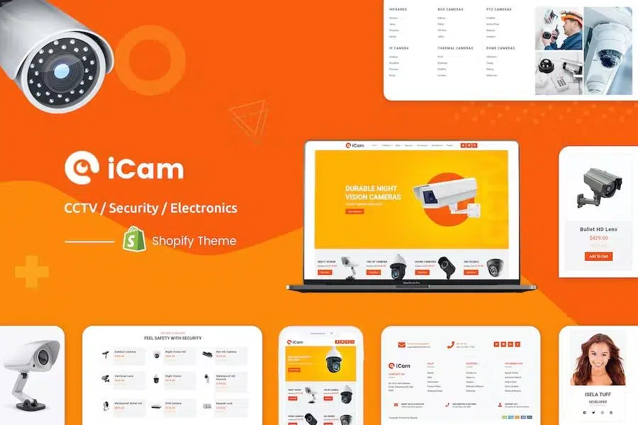 iCam – CCTV, Electronics Industry Shopify Theme