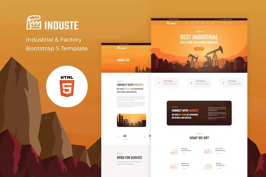 Induste – Industrial & Factory Bootstrap 5 Template