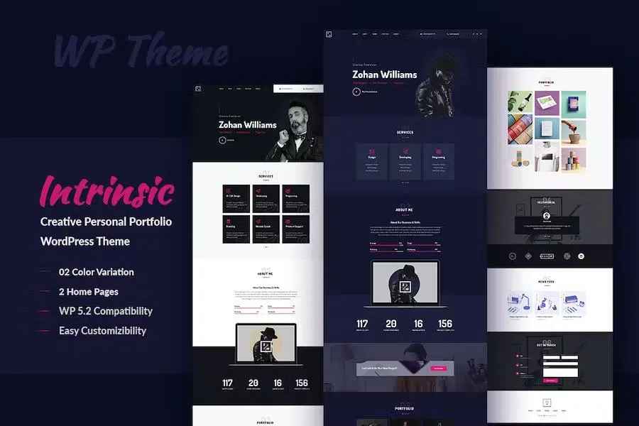 Intrinsic – Creative Personal Portfolio WordPress Themes