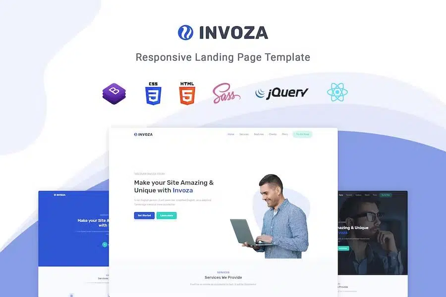 Invoza – React Landing Page Template