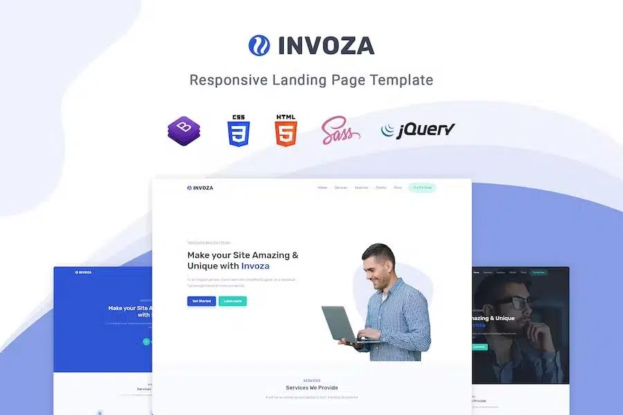 Invoza – Angular 10 Landing Page Template