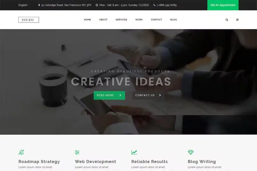 Isuzu – Creative HTML Template