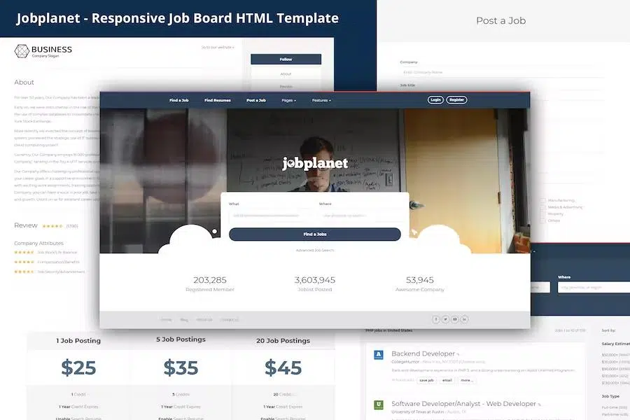 Jobplanet – Responsive Job Board HTML Template