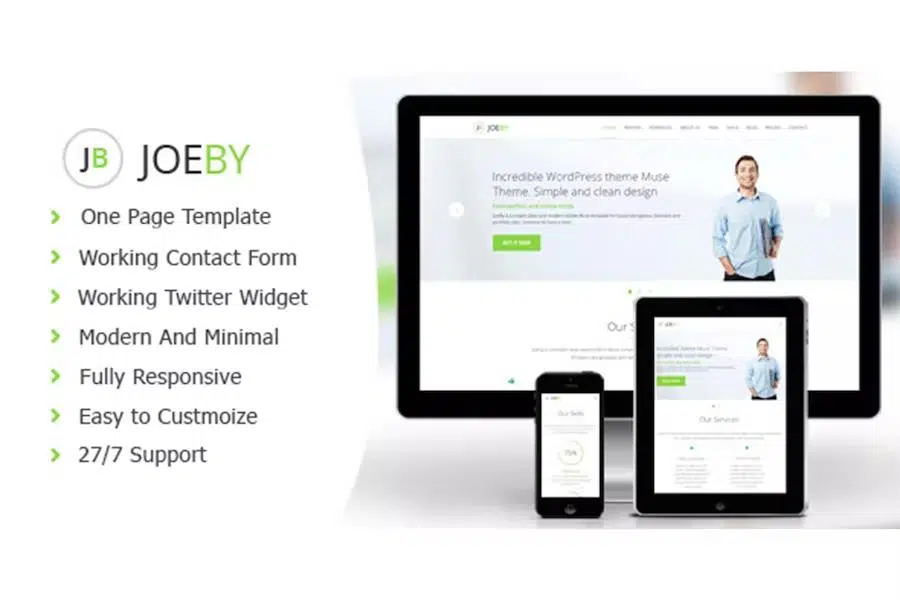 Joeby – Clean One Page Business Template