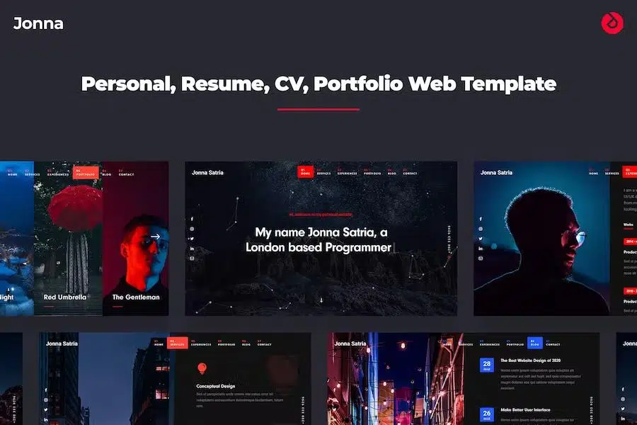 Jonna – Personal Resume Portfolio Website Template