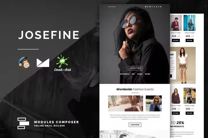 Josefine – E-commerce Responsive Email for Fashion & Accessories with Online Builder