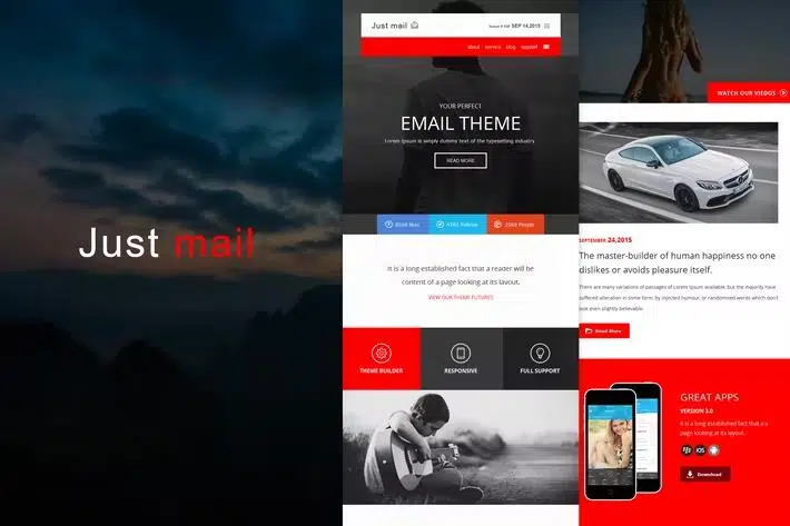 Just mail – Responsive E-mail + Online Access