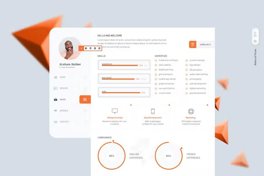 Kijat – CV & Resume vCard HTML Template