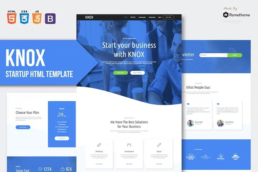 KNOX – App Landing Page HTML Template