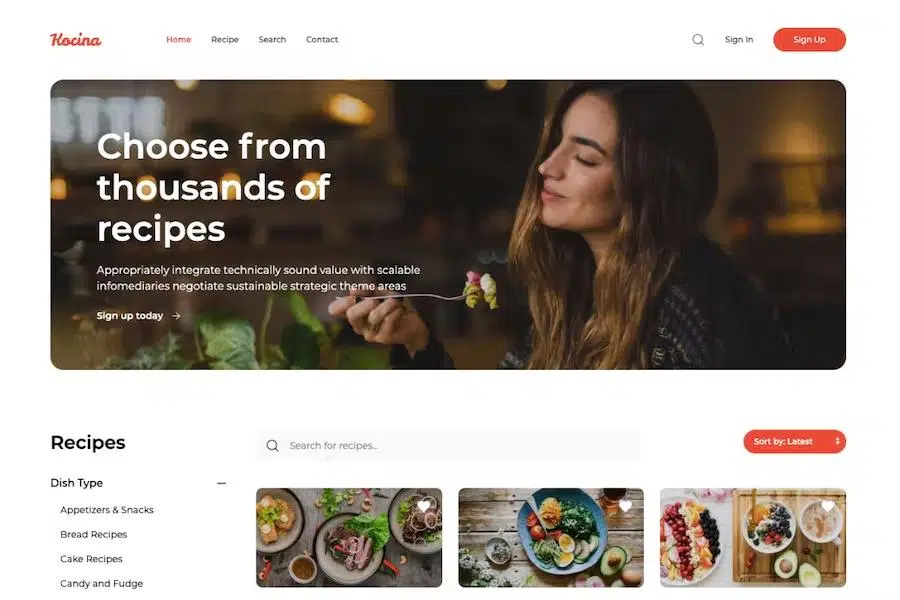 Kocina – Cooking Recipes HTML5 Responsive Template