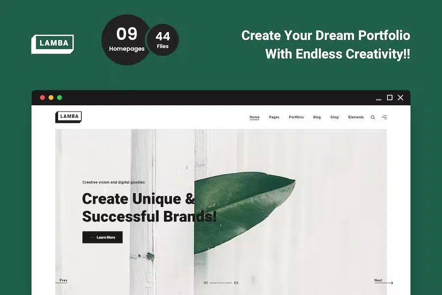 Lamba – Creative Portfolio & Agency HTML5 Template