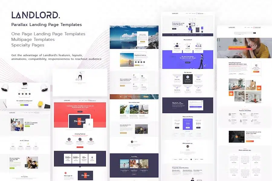 Landlord – Parallax Landing Page Templates