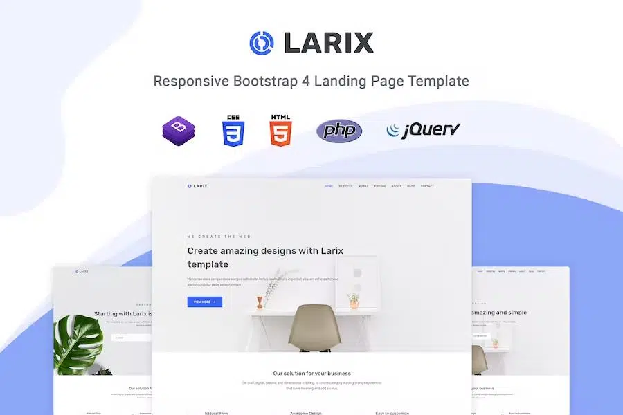 Larix – Minimal One Page HTML5 Template