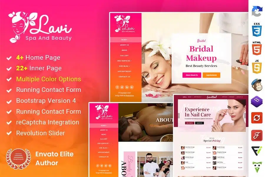 Lavi : Beauty Spa Salon Makeup Parlour Bootstrap 4 Template