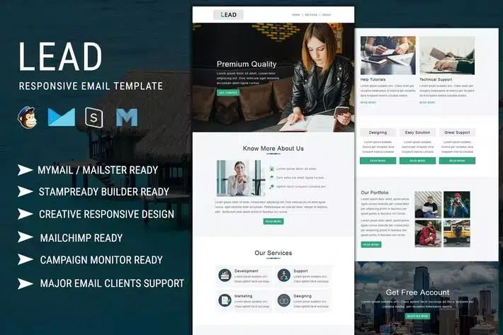 LEAD – Multipurpose Responsive Email Template + Stampready Builder