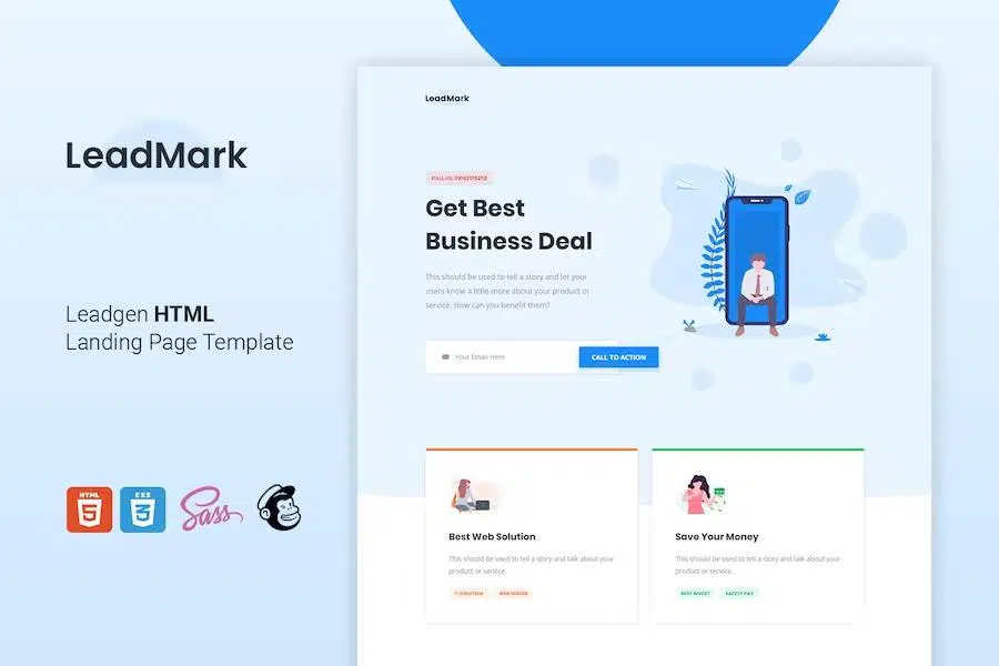 LeadMark – Business HTML Landing Page Template