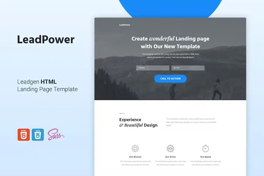 LeadPower – Lead Generation HTML5 Landing Page Template