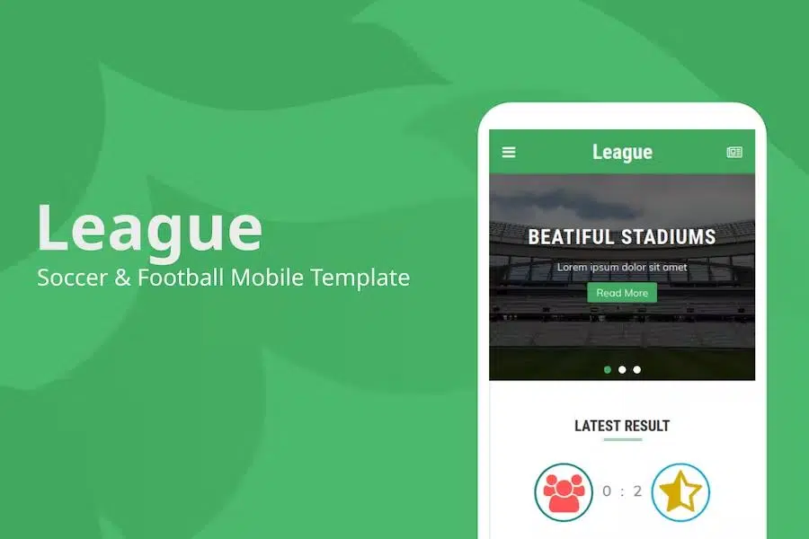 League – Soccer & Football Multipurpose Mobile Template