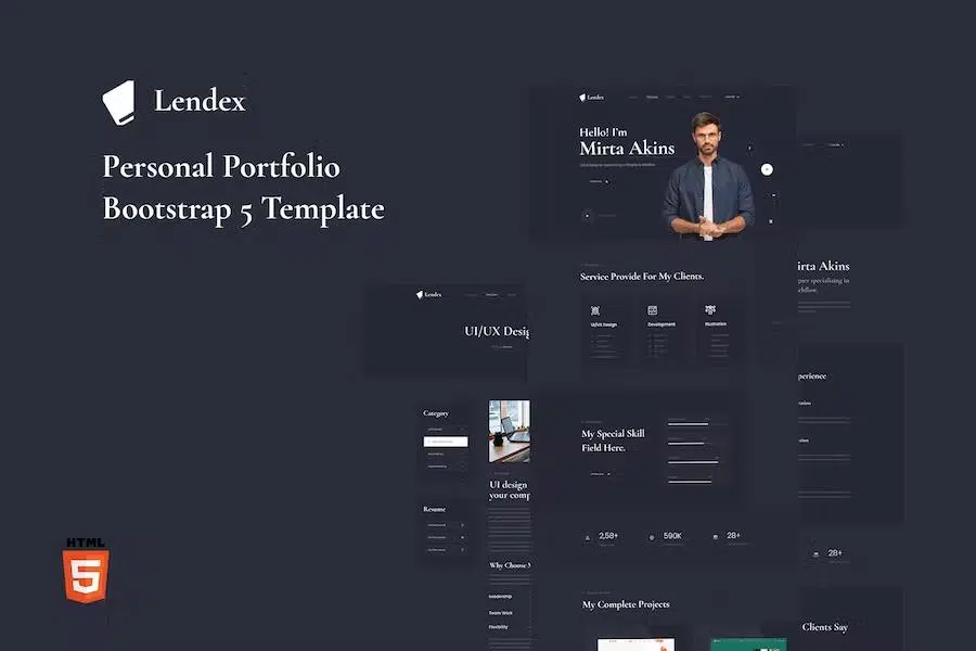 Lendex – Web Developer & Designer Portfolio Bootstrap 5 Template