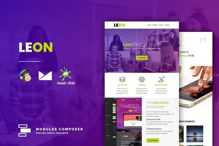 Leon – Responsive Email for Agencies, Startups & Creative Teams with Online Builder