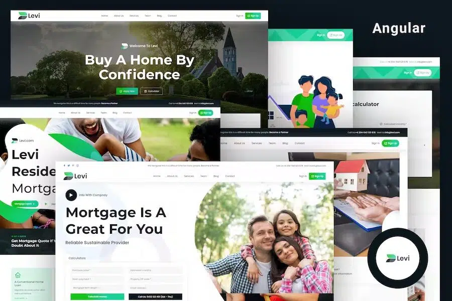 Levi – Real Estate & Mortgage Landing Angular 14 Template