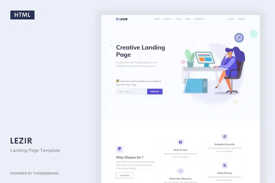 Lezir – Vuejs Landing Page Template