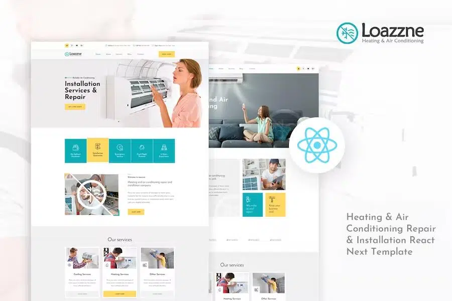 Loazzne – React Next Heating & Air Conditioning Services Template