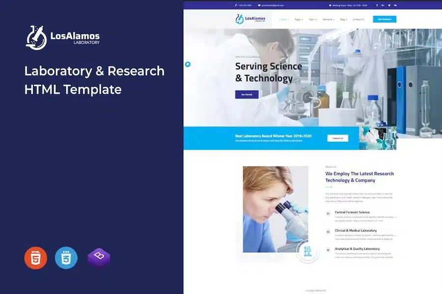 Losalamos – Laboratory & Research HTML Template