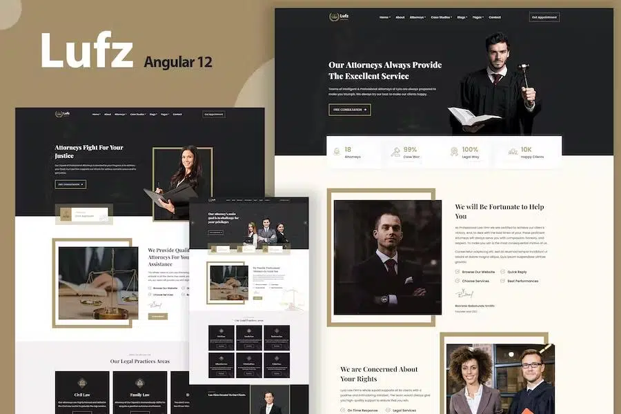 Lufz – Law Firm & Attorney Angular 14 Template