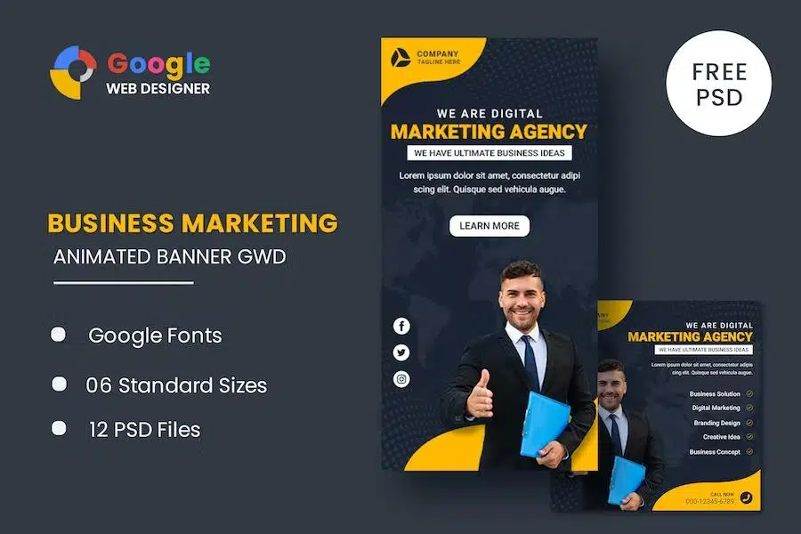 Marketing Agency Google Adwords Banner Animated