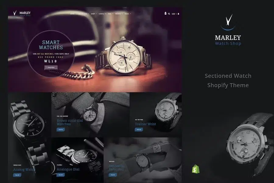 Marley – Luxury Watch Shopify Theme