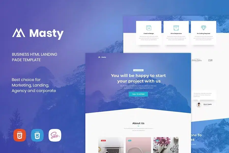 Masty – Business HTML Landing Page Template