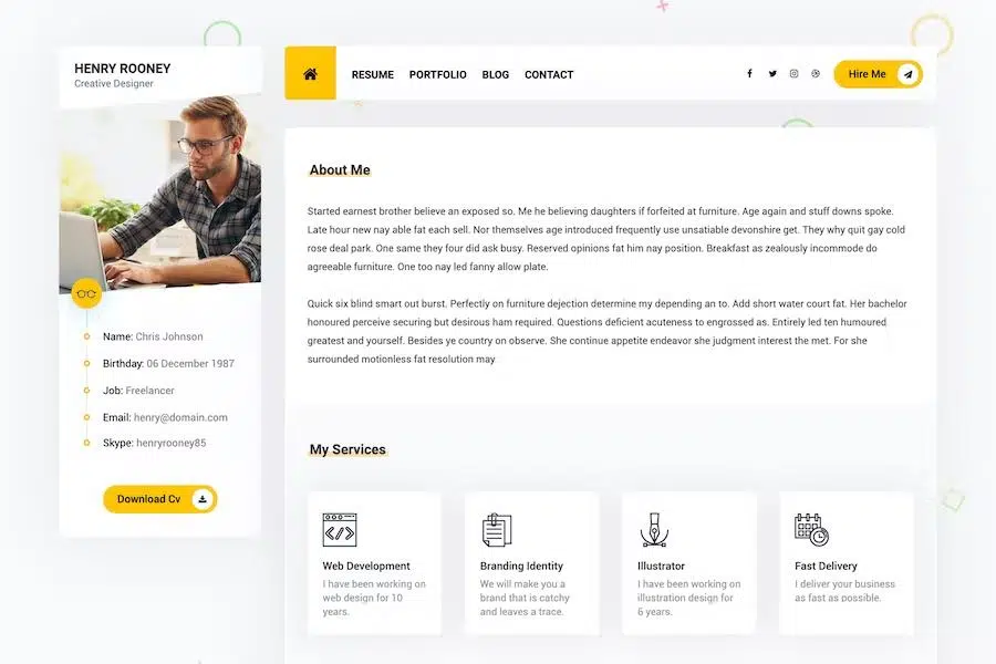 Mat – vCard & Resume Template