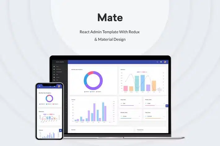 Mate – React Admin Template With Redux & Material Design