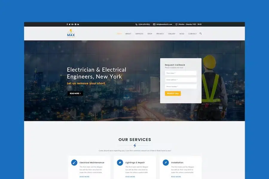 Max Electric – Responsive HTML Template