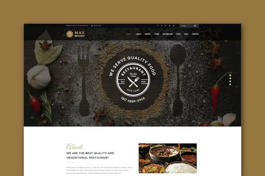 Max Restaurant – Responsive HTML Template